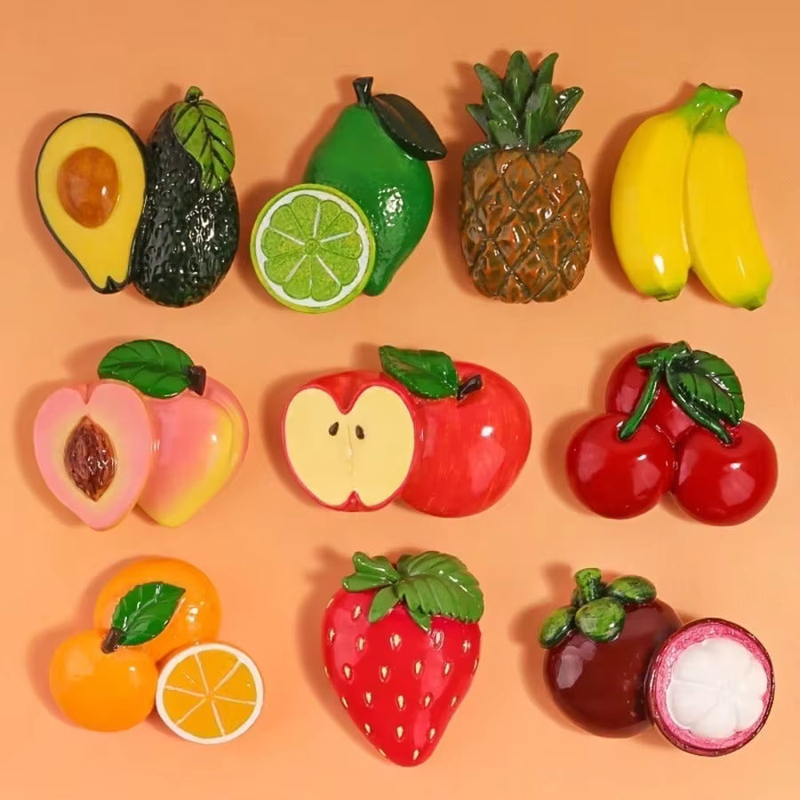 5pcs/7pcs/10pcs Refrigerator Magnets Cute 3D Realistic Fruit Magnets (Avocado, Banana, Lemon), Home Decor, Scene Decoration, Holiday Gift, Fridge Magnets, Kitchen Decor Magnets, Great Gift, Fridge Beautification
