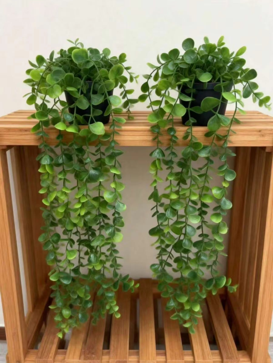 1/2pcs Artificial Plants, Hanging Potted Plants, Wall Hanging Rack Decor, Suitable For Indoor, Outdoor, Living Room Shelf Decor, Home Decor, Room Decor, Garden Decoration, Wall Decoration
